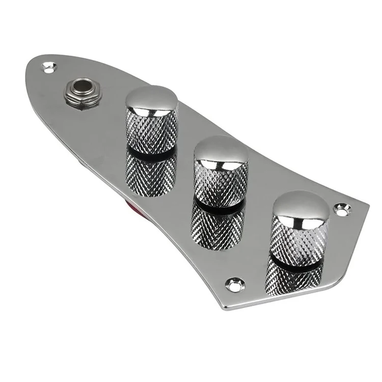Chrome Prewired Control Plate Loaded J Bass Control Board With Wiring Harness Push Pull Potentiometers