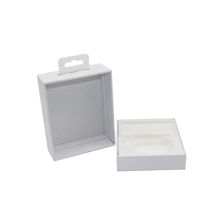 Wholesale earphone packing box electronics packaging boxes cable pulp paper insert cable management box