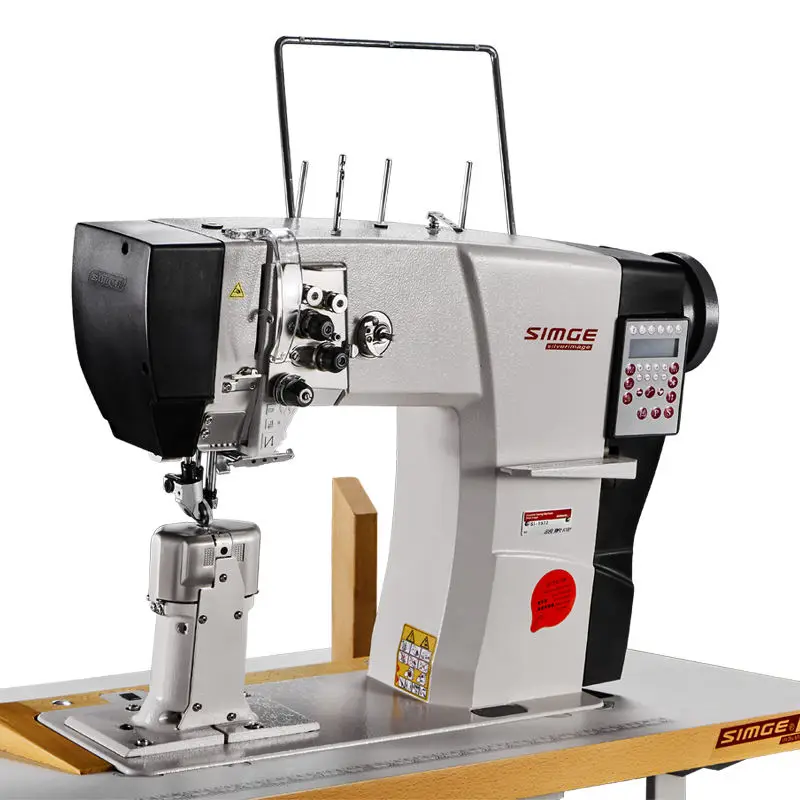 SI-1972 Double needle servo motor sewing machine post bed sewing machine electronic roller FOB 1 set 108 white+black