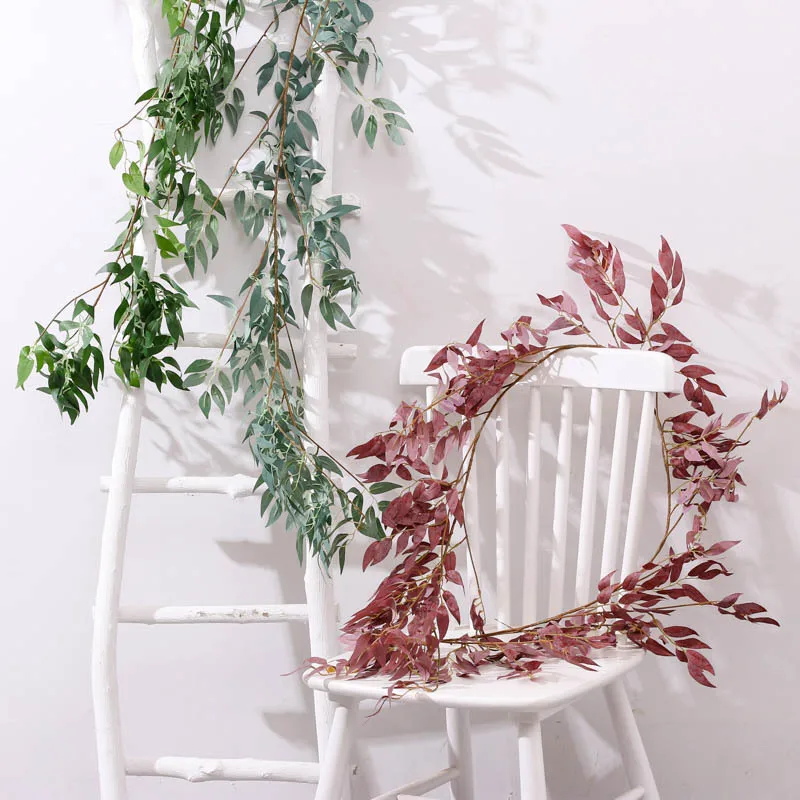 Make 1.7 meter plastic artificial flowers vine silk artificial ivy leaves vine wedding archway flowers home decoration