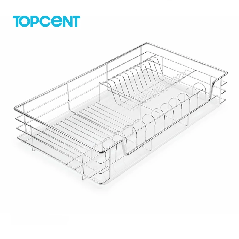 TOPCENT Multi-Function  stainless steel  Storage Drawers Kitchen Basket Wire steel pull out basket