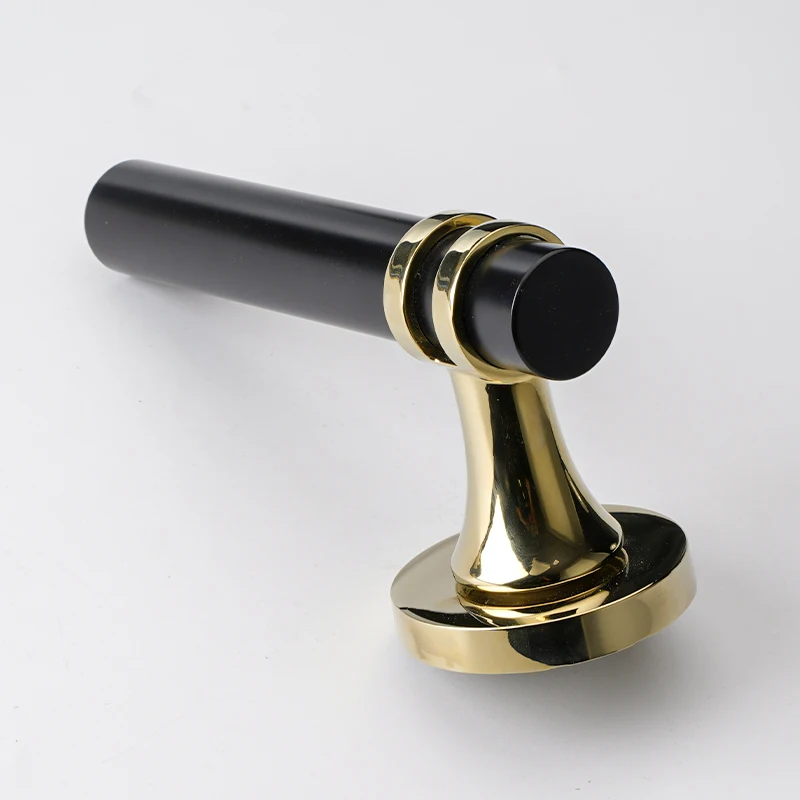 2022 European Style Door Handle Furniture Zinc Gold Round High Quality Inner Door Handle Magnetic Door Loc