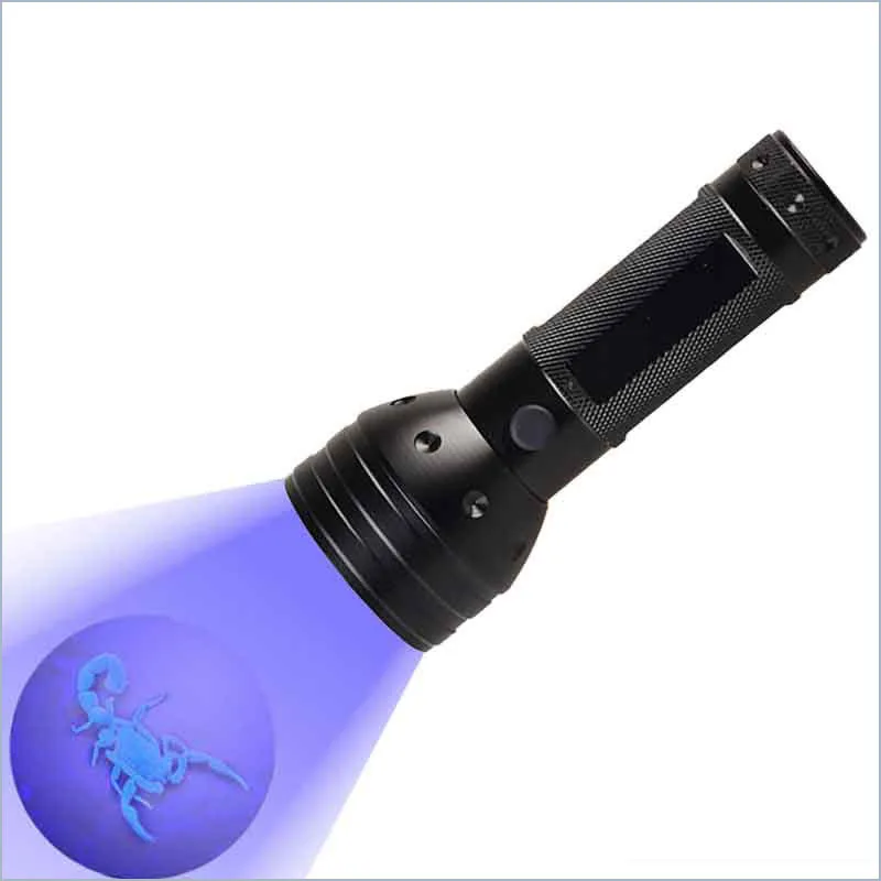Small powerful black color purple light 395nm 400nm Aluminum 51 LED UV flashlight torch