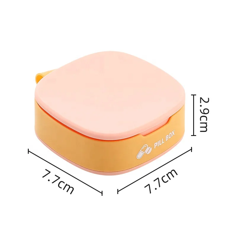 4 Pieces Small Pill Box Round Pill Organizer Case Dispenser Plastic Colorful Pill Container