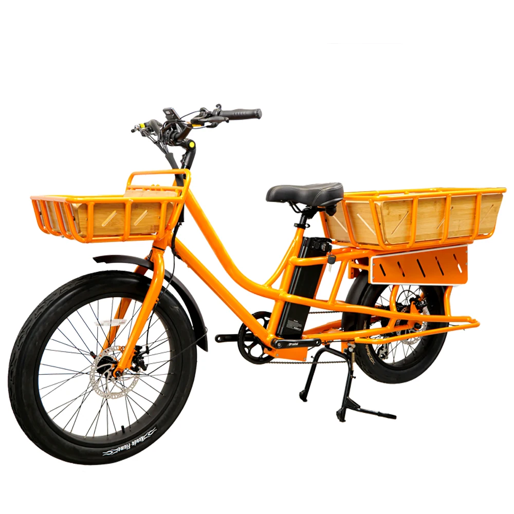24 inch 500W dual lithium batteries food ebike 250w ebike cargo delivery family electric bike long range