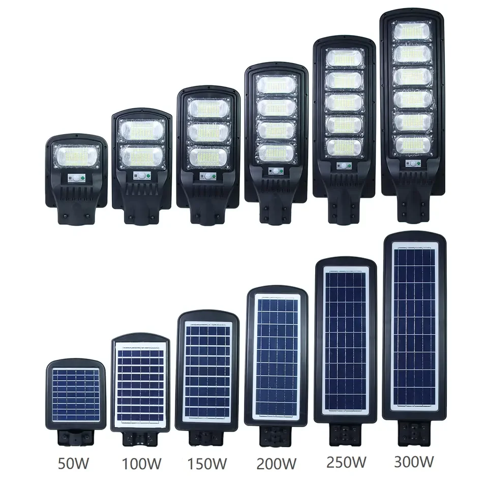 High Powered Road Streetlight Waterproof IP65 Outdoor Lamp 50W 100W 150W 200W 300W LED Solar Street Lights