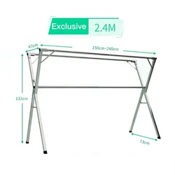 Telescopic X-Type Stainless Steel Folding Clothes Hanger Cloth Drying Rack