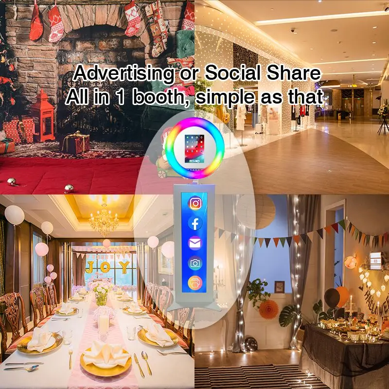 new photo booth machine portable ipad photobooth video picture stand booths shell ipad ring light