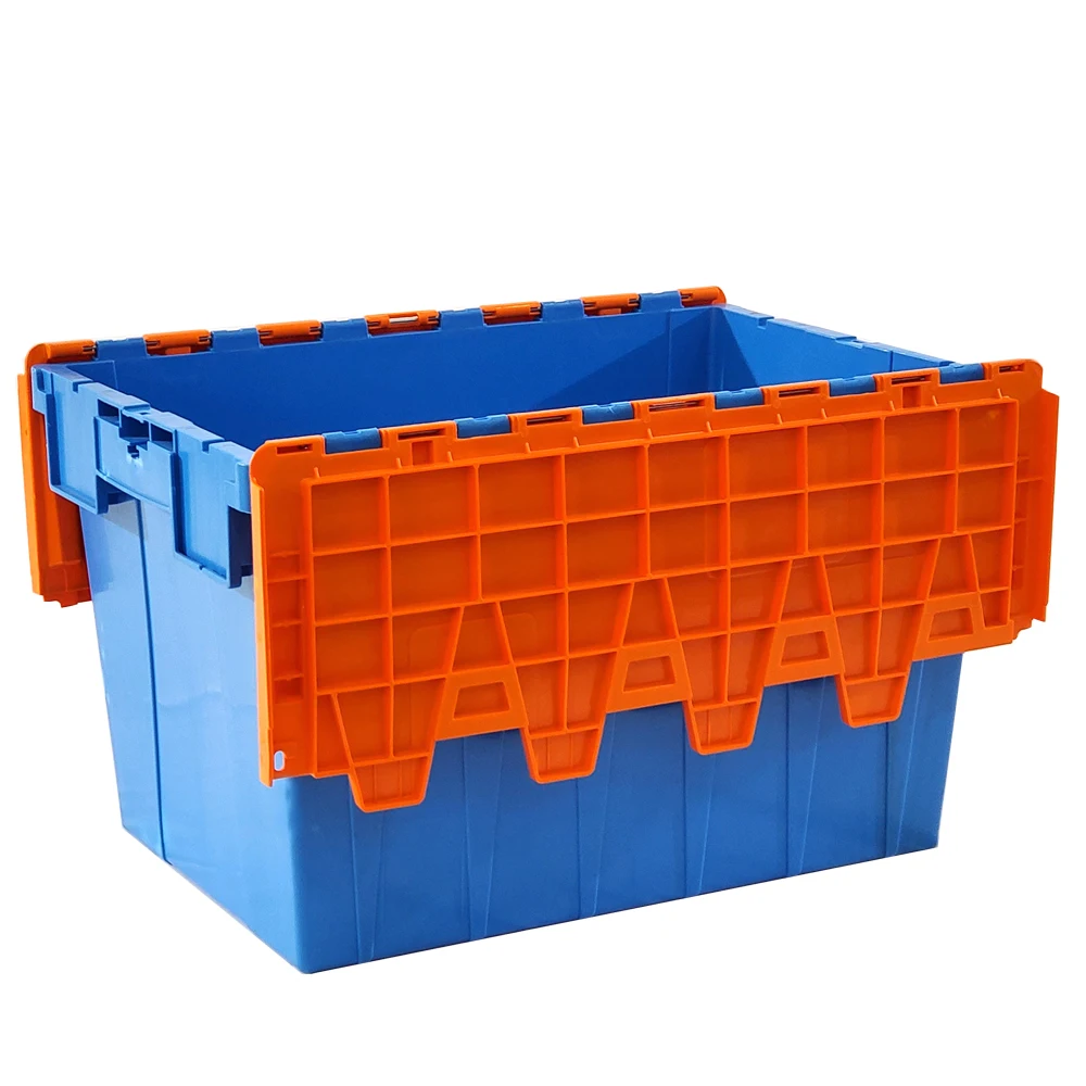 Heavy duty wholesale moving nesting box industrial plastic containers nestable crates with plastic lid