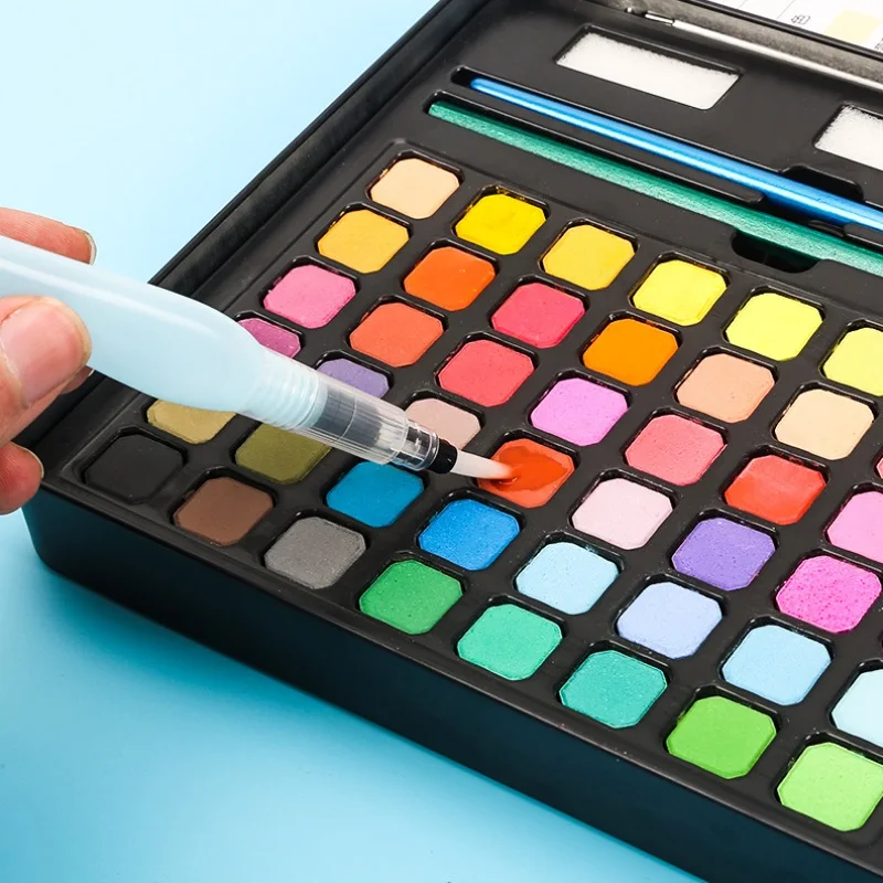 48 цветов квадратный акварельный торт набор для путешествий готовый к отправке твердый акварельный набор красок