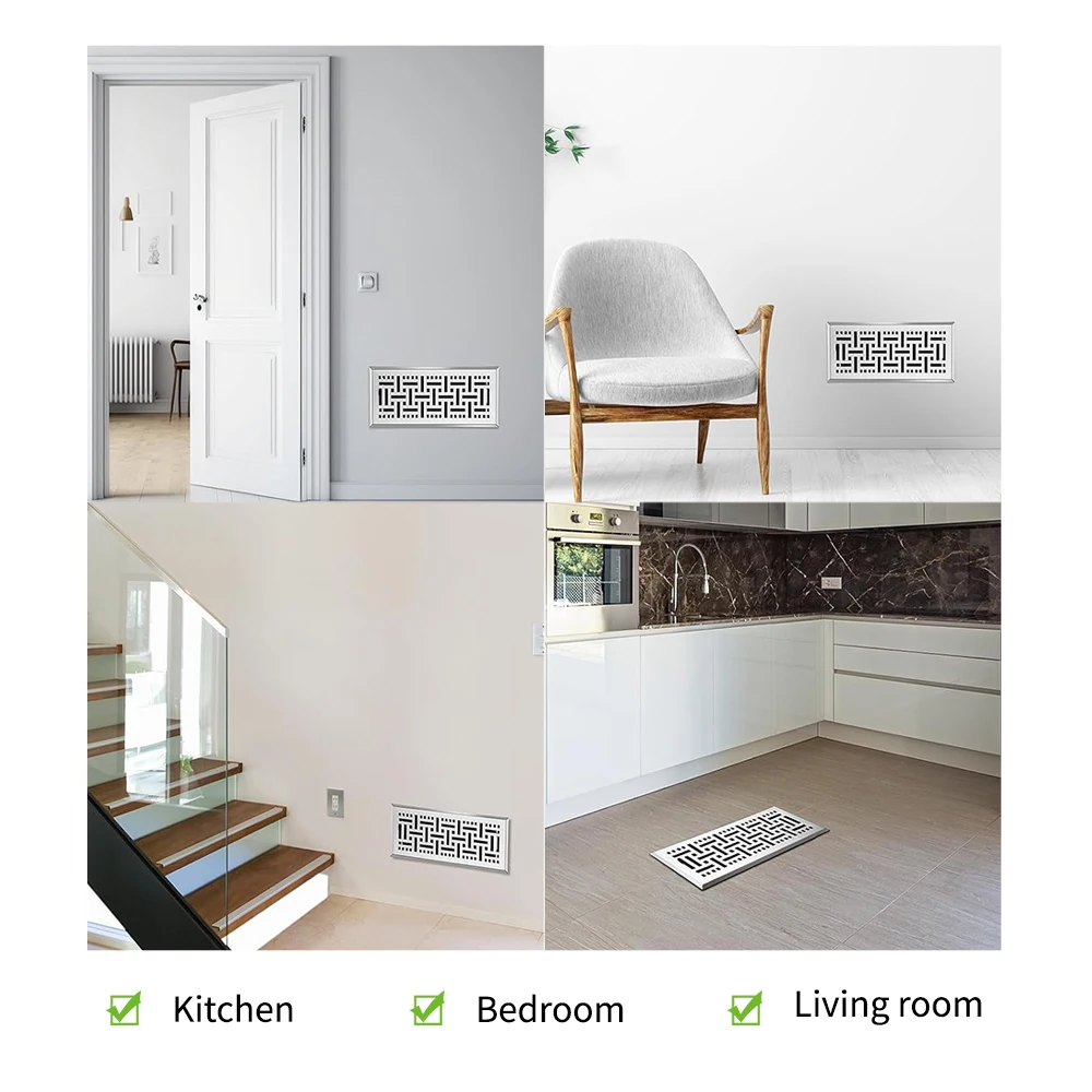 Lakeso Hvac Victorian 4*12 Floor Register Vent Metal Wall Cover Vents Metal Floor Register