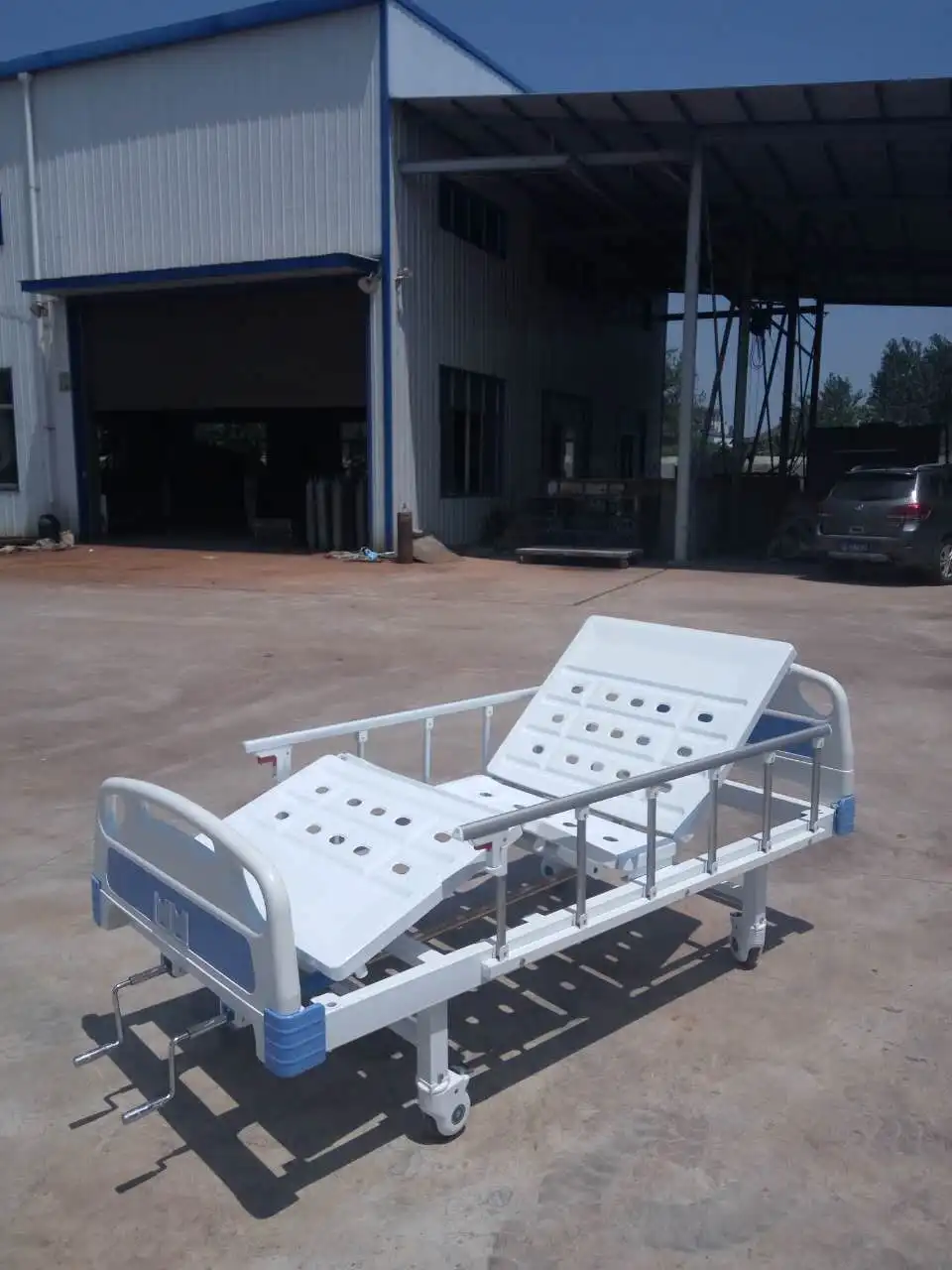  ABS head and foot board free used hospital bed portable psychiatric with IV stand dinning