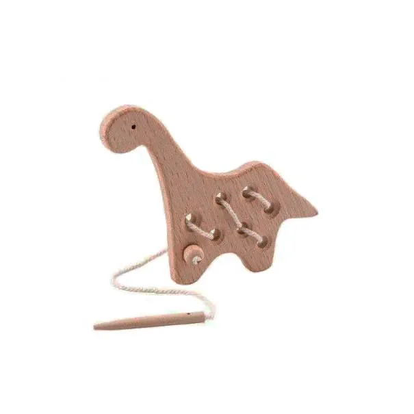 Wooden Animal Bear Lacing Threading Game Toy