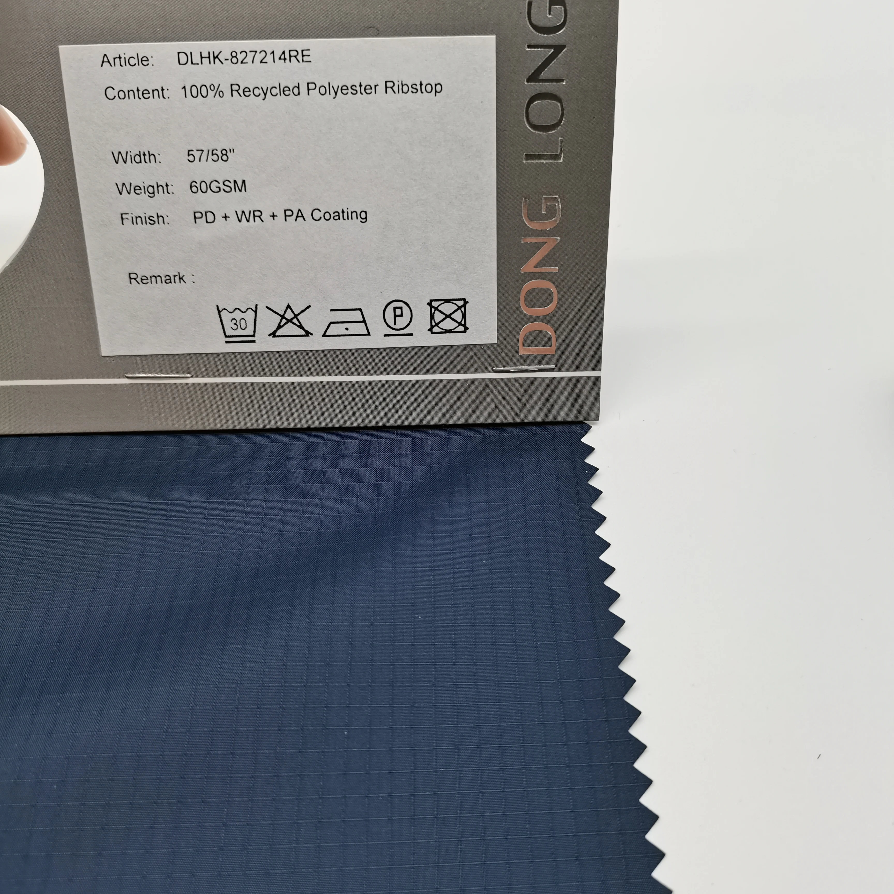 100% Recycled Polyester Ribstop polyester taffeta fabric