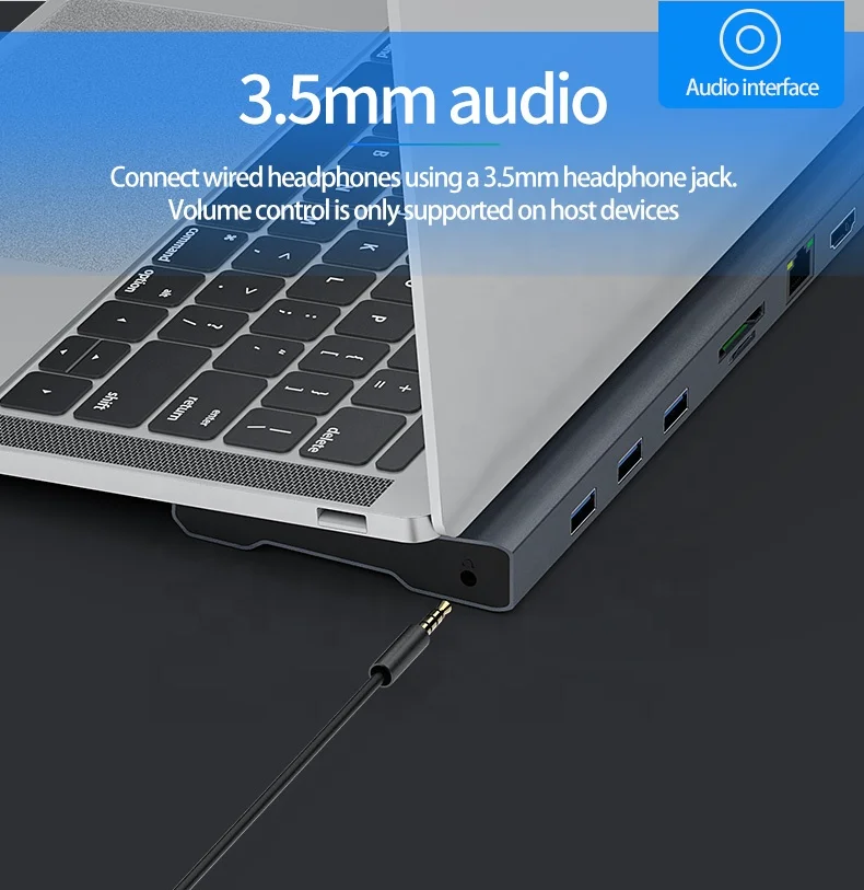 Алюминиевая высокоскоростная док-станция 11 в 1 Usb C хаб с двойным Hdmi разъемом Vga Lan для
