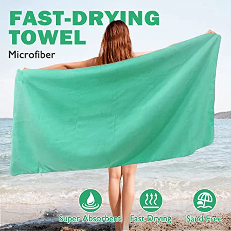 China Supplier Super Absorbent Microfiber Towel Sets Printed Microfiber Light Weight Sweat Hand Towel Sports Travel Towel