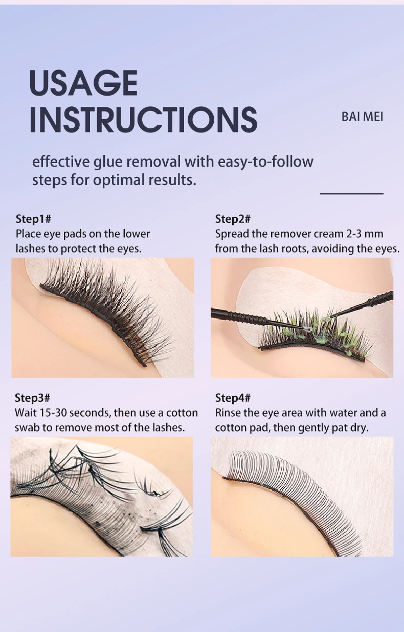 Affordable Easy Remove Propylene Carbonate eyelash glue dissolver  Customized eyelash glue removal cream