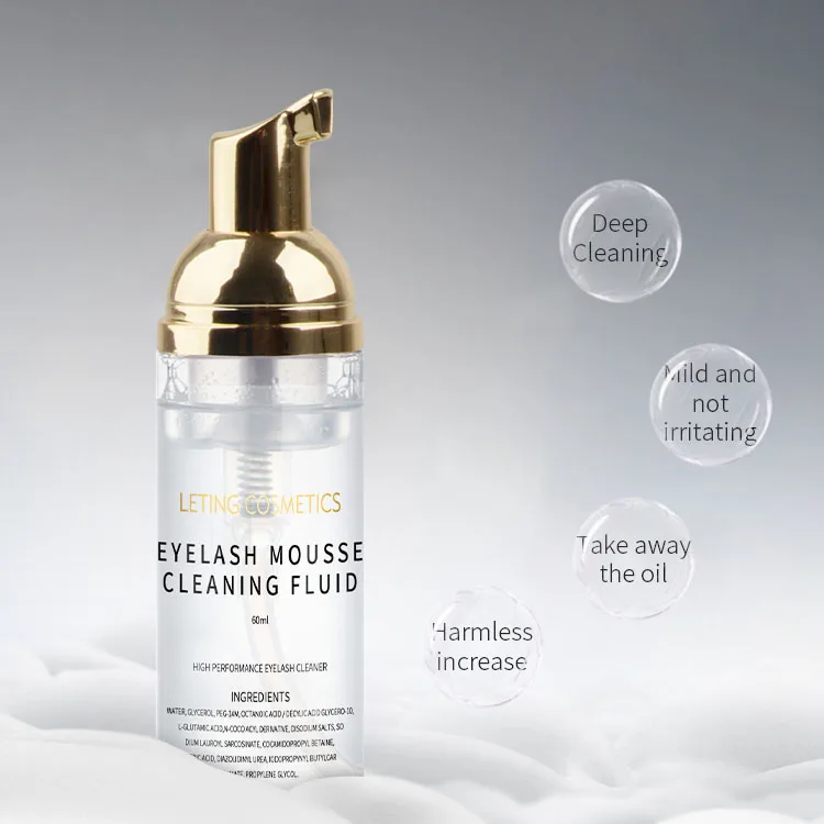 Foaming cleanser eyelash cleanser concentrate organic clear eyelash cleanser foam