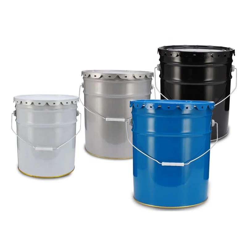 Factory price coated printed 5 gallon/20 liter metal paint bucket sizes tin pail with flower lid