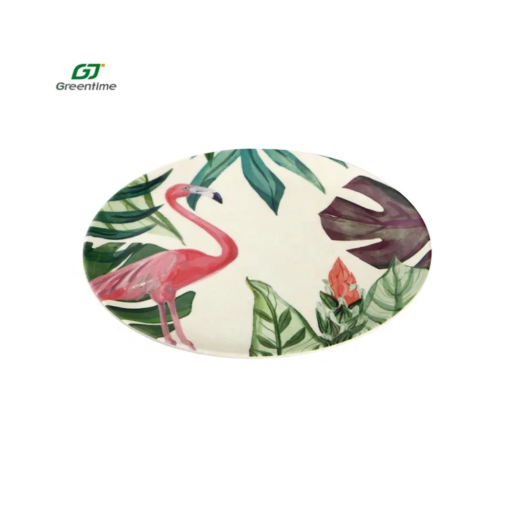 Eco Friendly Biodegradable Dinnerware Restaurant Bamboo Fiber Round Dinner Plate