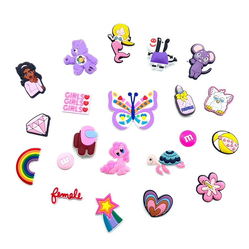 Custom designer croc charms  for kids Colorful cute croc charms OEM  supported