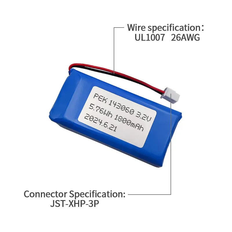 PEEIK 143060 1800mAh 3.2V Overcharge Protection Durability High Safety Electric Surfboards Electric Snowboards