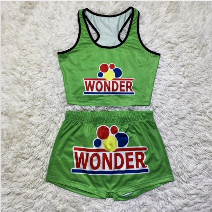 
Trendy Women Cartoon Printed Vest And Shorts Funny 2 Piece Sets Character Snack Pajama Set Wap Candy 