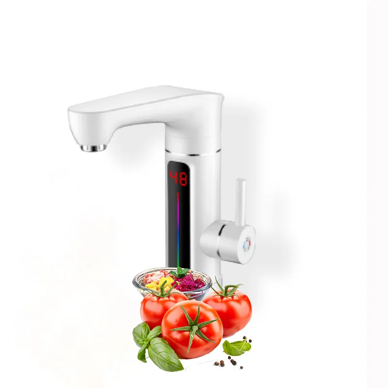 Новый дизайн чистый белый смеситель термостат регулируемый мгновенный нагрев портативный Быстрый кухонное сокровище