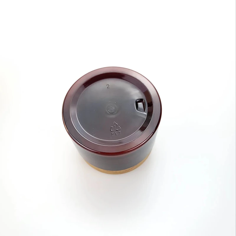 250ml cosmetic packaging clear amber black pet plastic cream jar with plastic lid