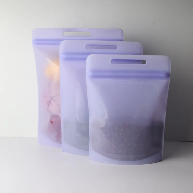Factory Wholesale High-Temperature Resistant Silicone Fresh-Keeping Silicone Food Storage Bag Refrigerator Microwave Oven