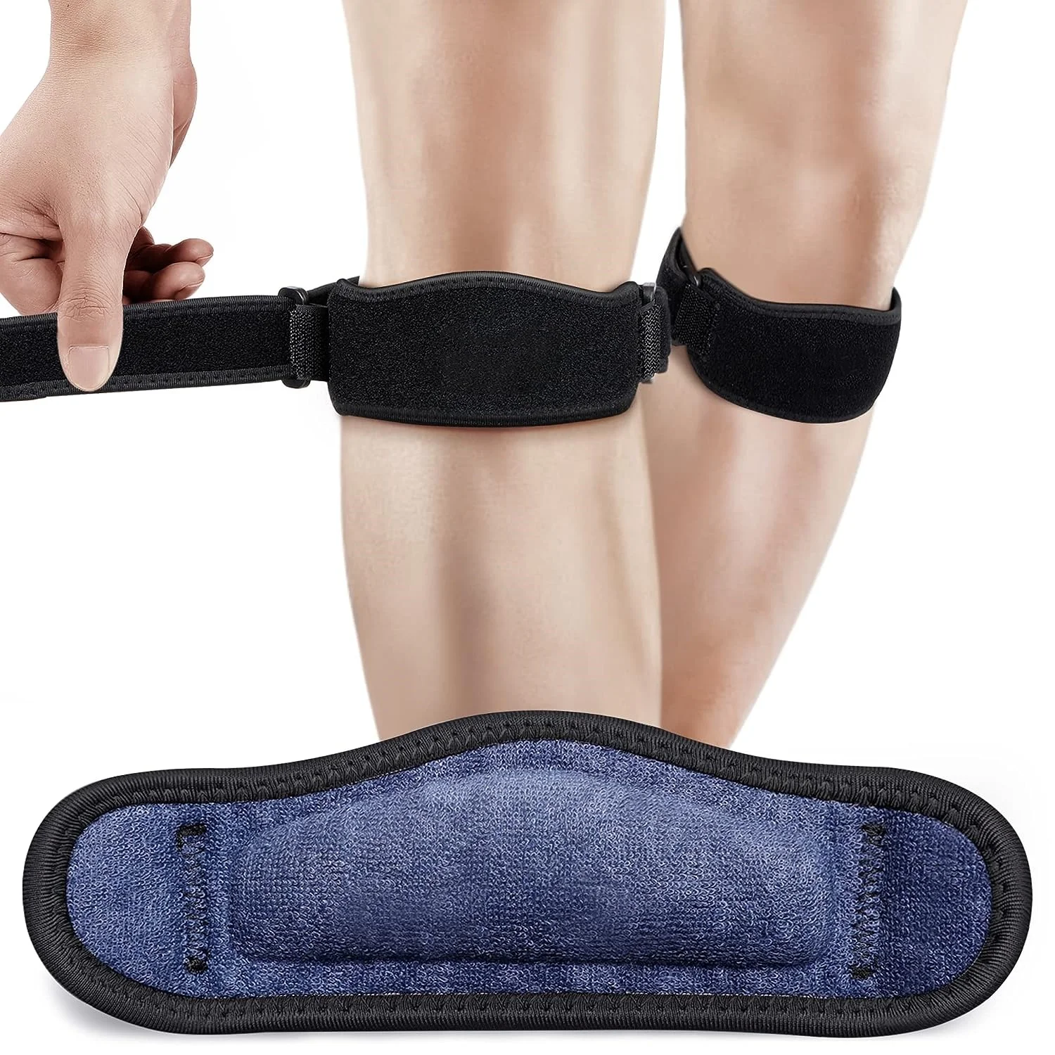 Adjustable Knee Strap with Gel Cushion for Patella Osgood and Patellofemoral Pain Relief