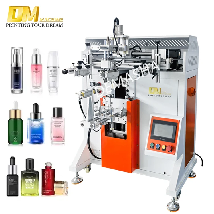 DM silk screen printers glass bottle round semi automatic screen printing machine for cup