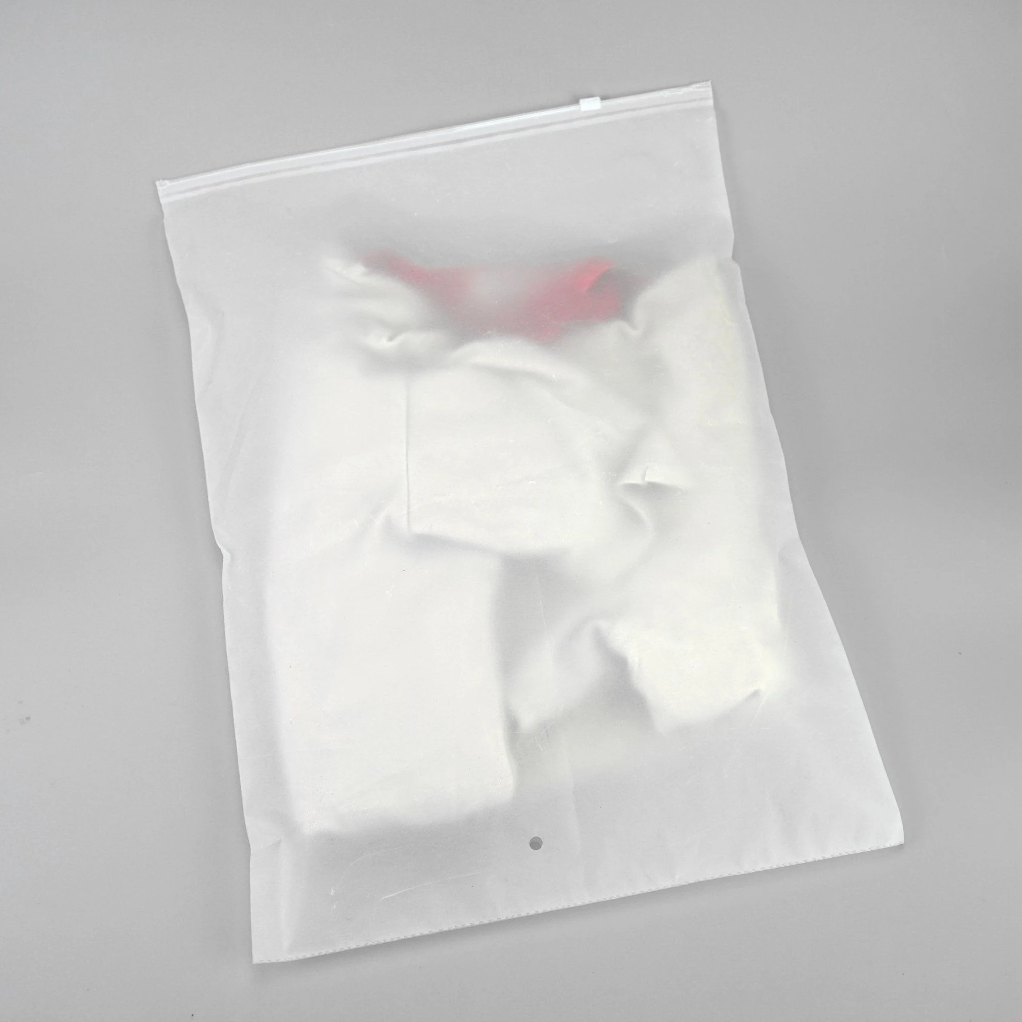 Wholesale Clear Zipper Bag Custom Frosted Plastic CPE Zipper Bags With Vent