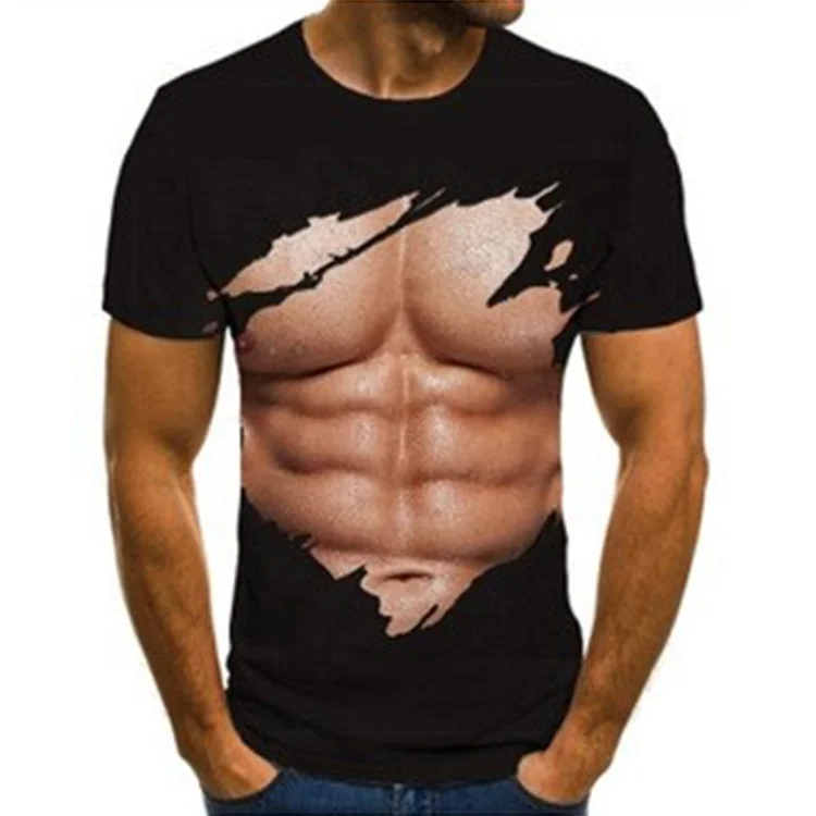 plus size Wholesale Big/Tall/Custom 3d t-shirt printing machine round neck