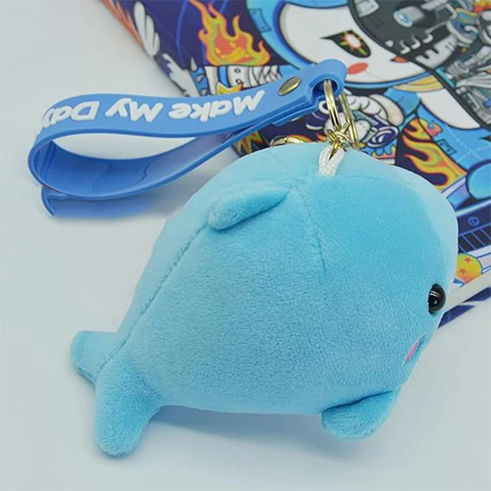 Y350 Cute Plush Keychain Cartoon Animal Toy Backpack Decoration Accessories Pendant for kids schoolbag Plush Dolphin Keychain