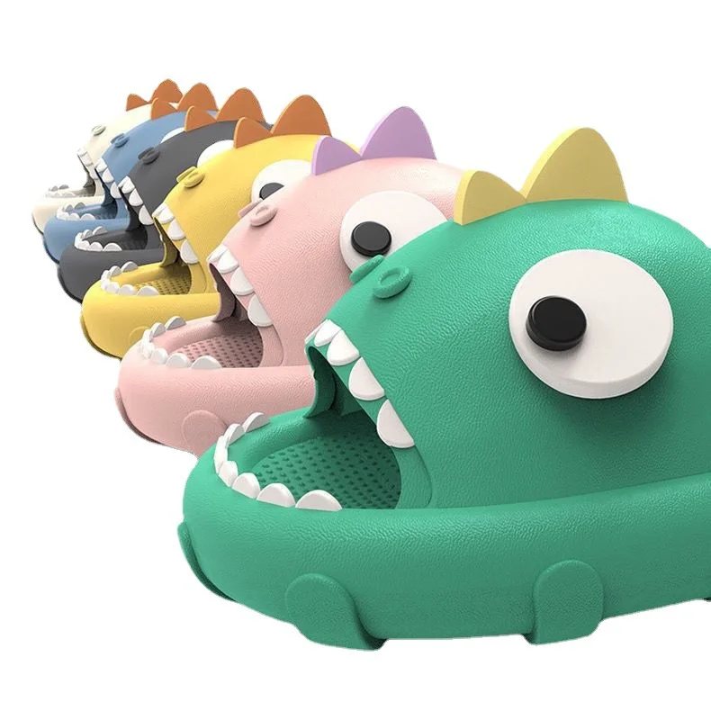 Summer Home Women Shark Slippers Anti-skid EVA Solid Color Couple Parents Outdoor Cool Indoor Household Funny Shoes