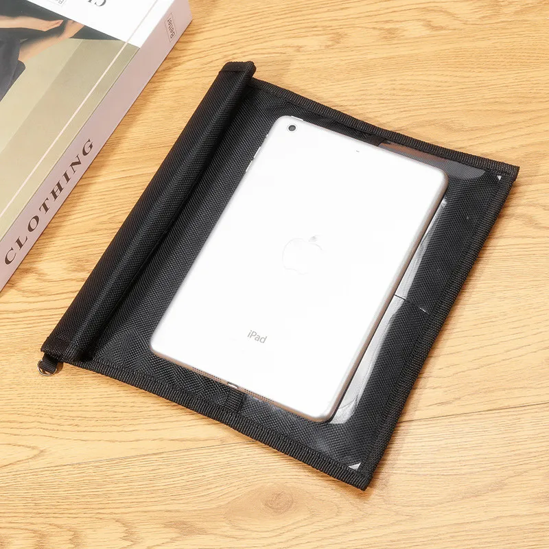 Custom Anti Radiation Cell Phone GSM Signal Blocker Jammer Car Key Signal Shielding Bag RFID Signal Blocking Bag For iPad Mini