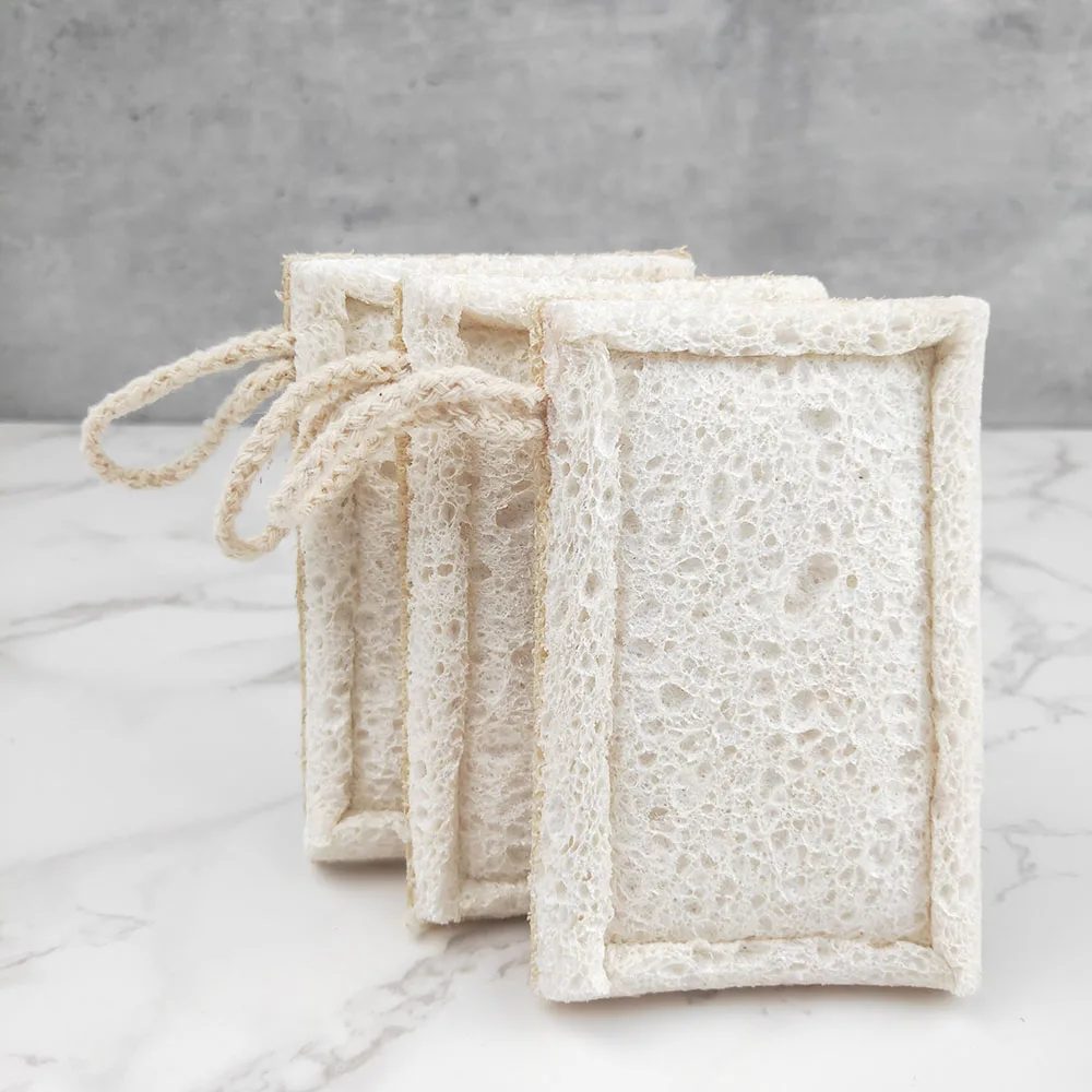 Reusable Loofah Wood Pulp Dish Luffa Sponge Scouring Pads Kitchen Magic Sponge Natural Washing luffa Sponge