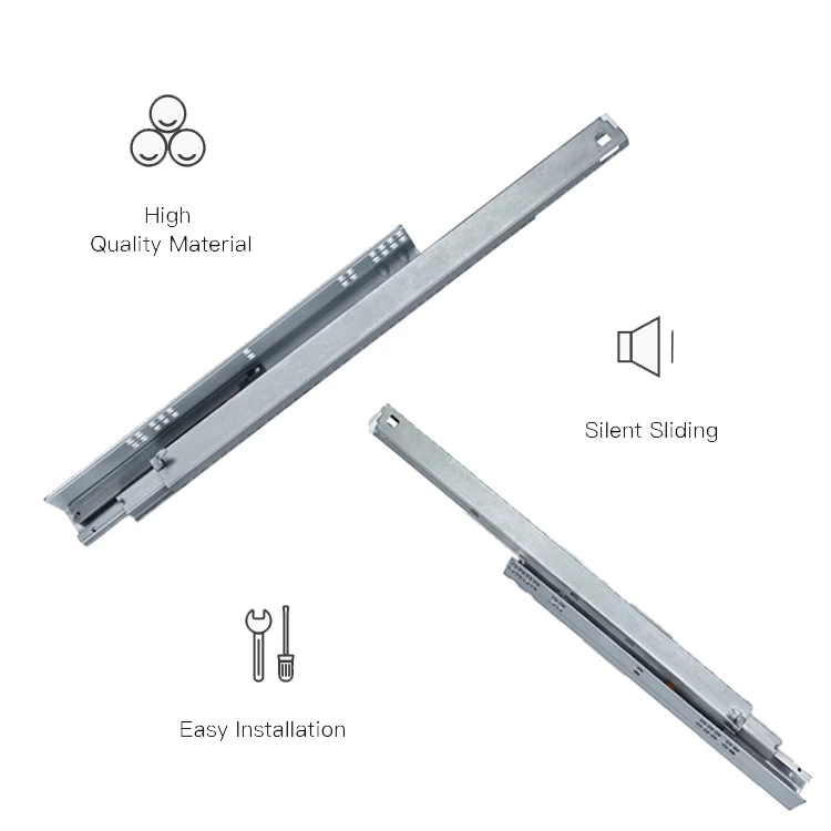 Ronghui Full Extension 3-fold Undermount Press Rebound Drawer Channel Slide Hidden Slide