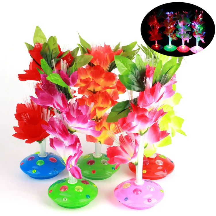 LED Flower Fibre Optic Light Lamp Optical Fiber Colorful Night Light Party Decoration