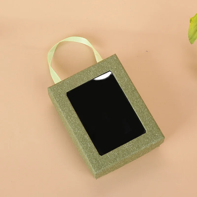 New creative packaging kraft paper handheld rectangular jewelry box simple necklace earring jewelry box
