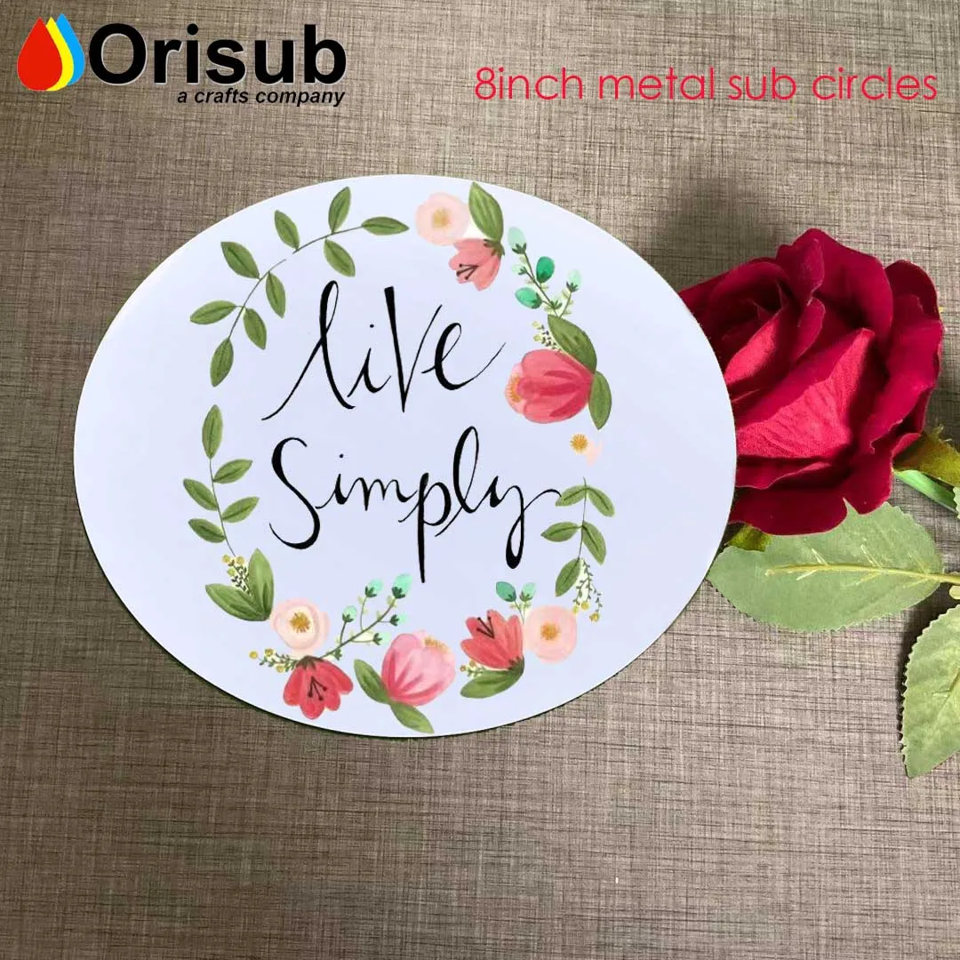 8 inch metal sublimation circle aluminum for heat transfer