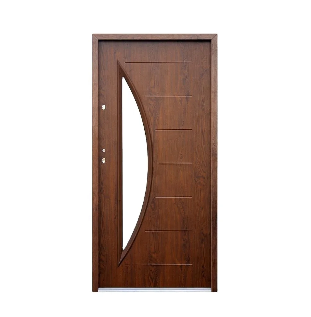 Fangda UV Proof Painting Design Exterior Commercial Steel Doors Surface Luxury European Security Doors