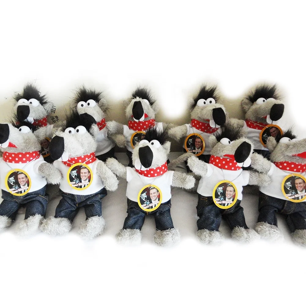 China Customized Stuffed Wolf Plush Toy Wholesale Soft Big Eyes Animal Doll Toys