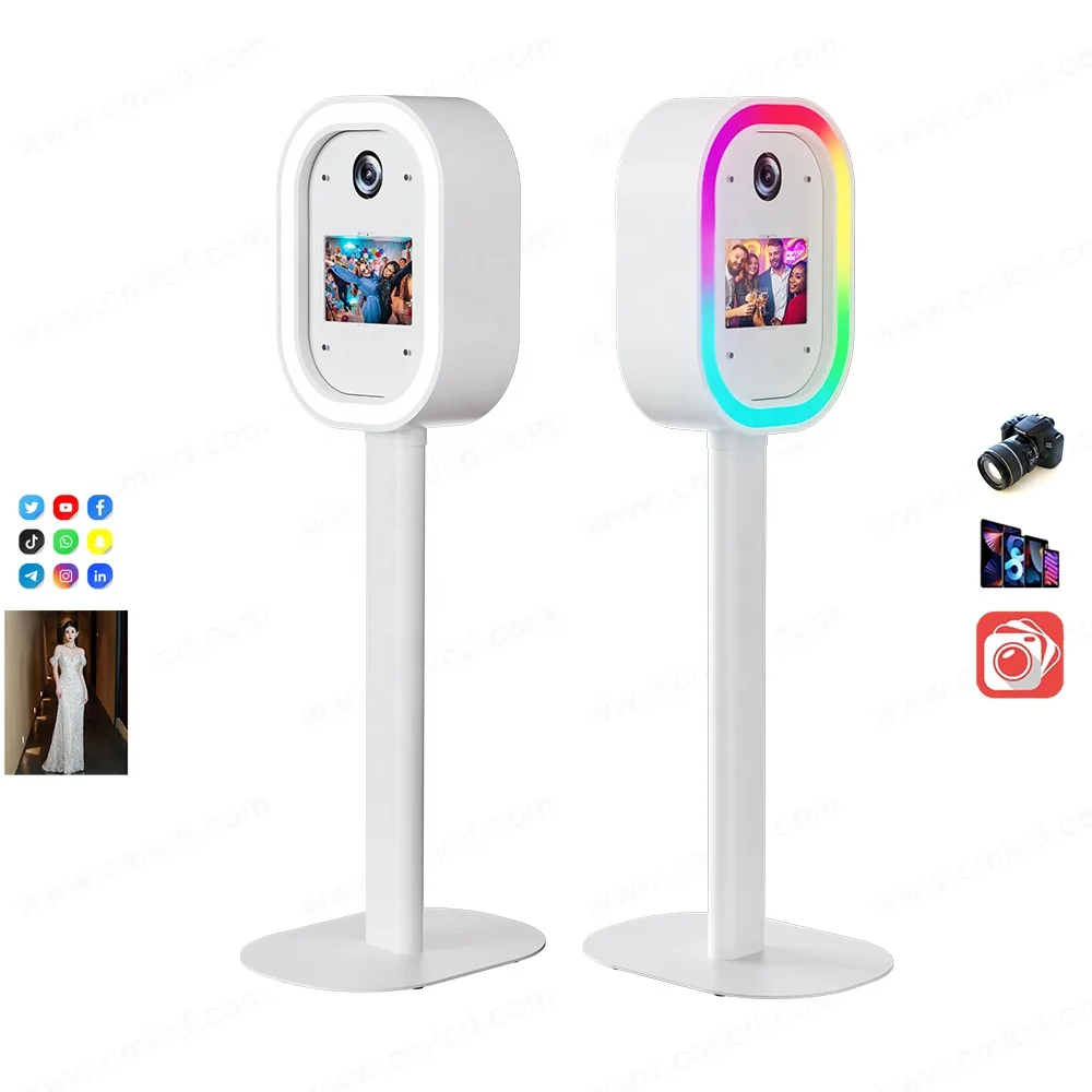 Factory direct commercial metal shell ipad oval dslr photo booth for wedding party event