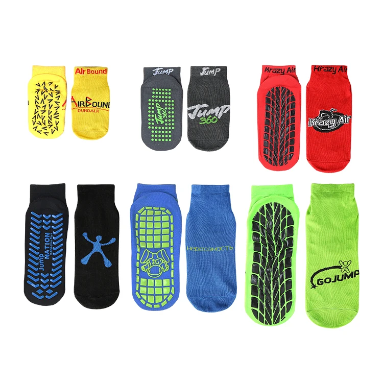 wholesale Indoor Trampoline non slip socks Custom Anti Slip Trampoline park Socks