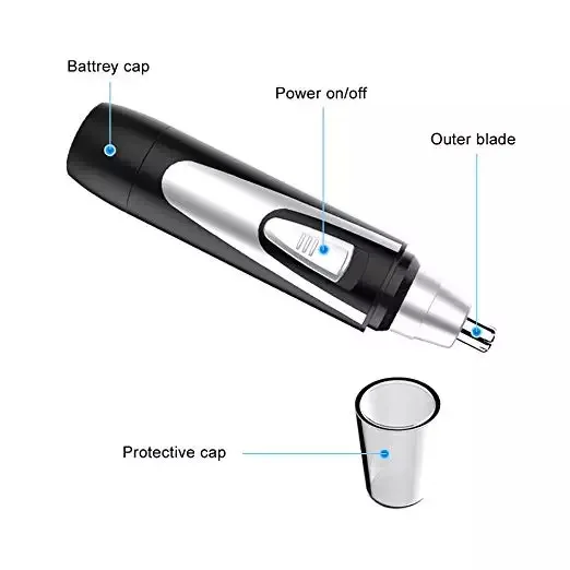 Водонепроницаемая перезаряжаемая Бритва для бровей и ушей 2 в 1, триммер для волос в носу для мужчин