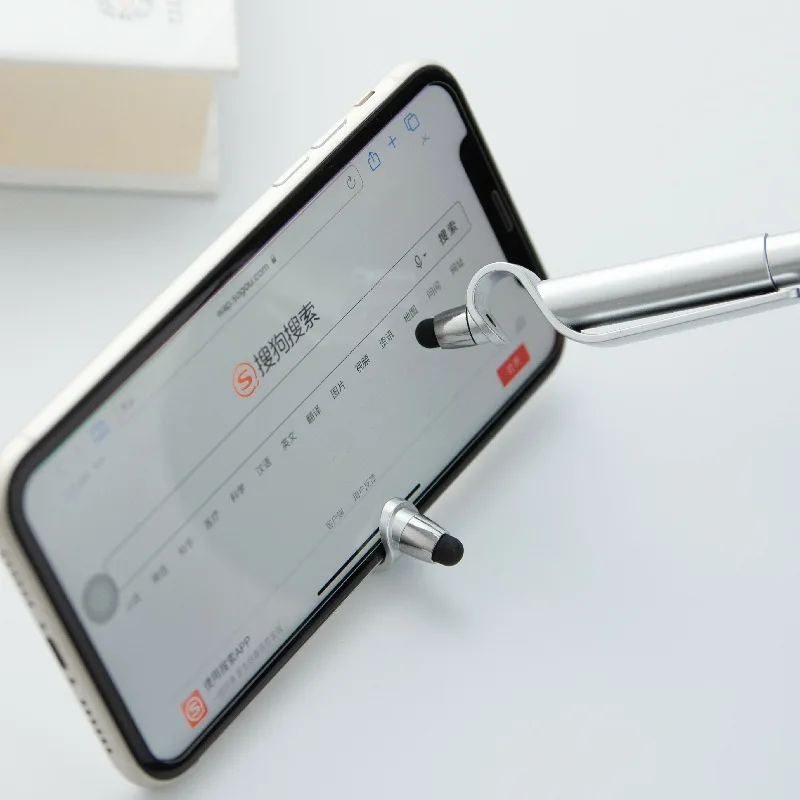 Multi functional phone holder signature pen customization logo QR code creativity looks good 0.5 advertising neutral pen