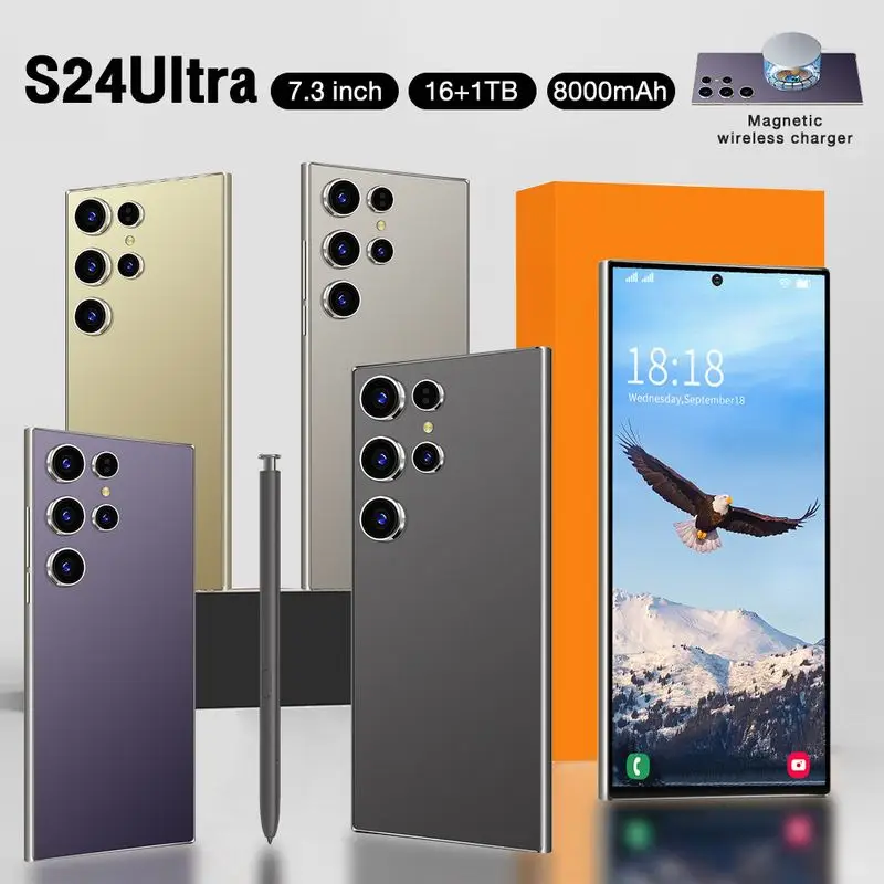Лидер продаж оригинальный смартфон S24 Ultra 16g + 1 ТБ разблокированный 8000 мАч двойная карта 5g телефоны с Android 13 0 мобильные
