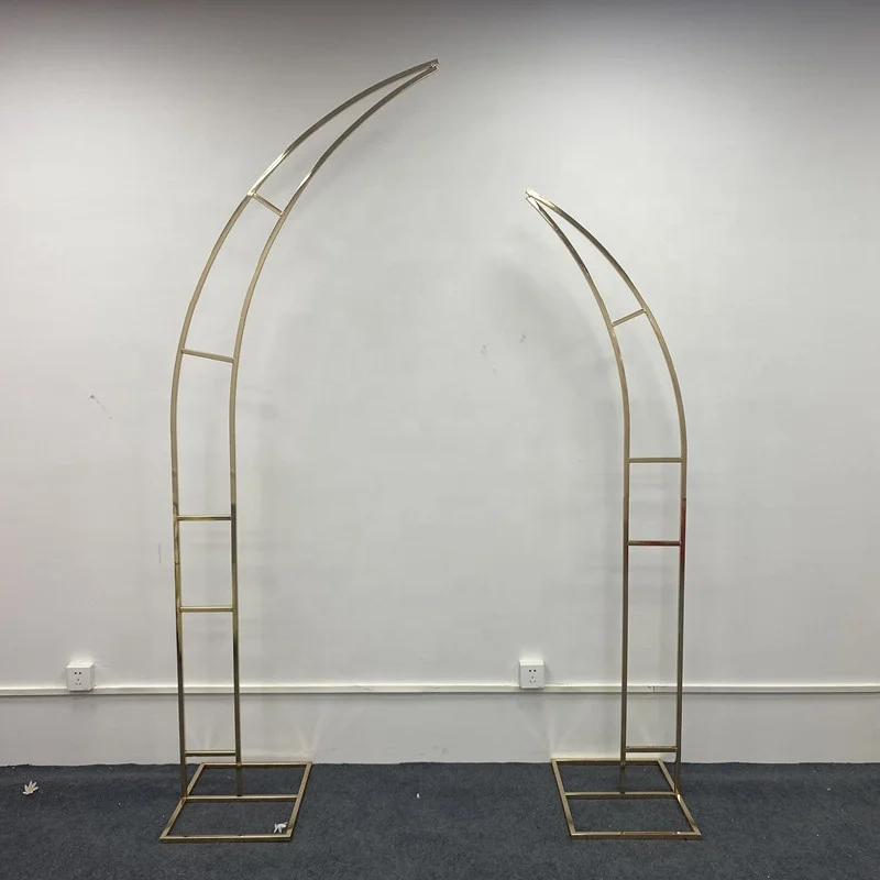 2022 new popular design horn shape iron metal frame arch stand backdrop for wedding event arrangements